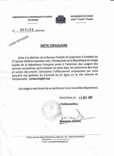 Service consulaire du congo brazzaville