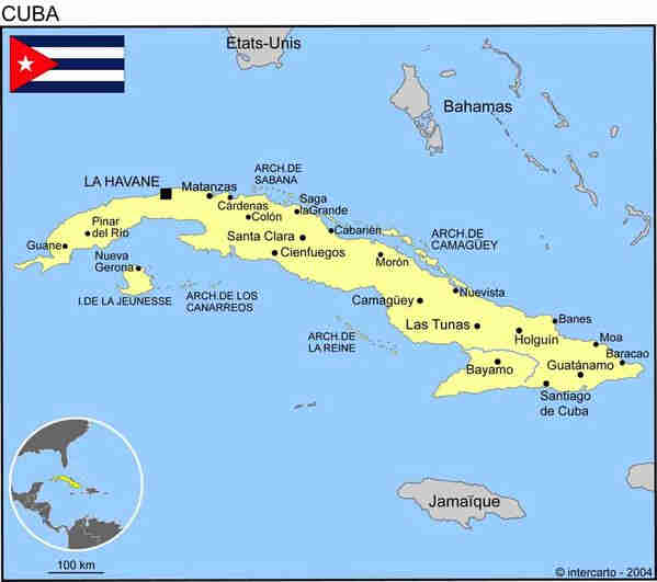 dossier en ligne carte touristique pour Cuba