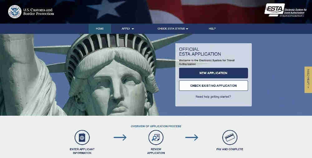 Site ESTA Electronic System for Travel Authorization