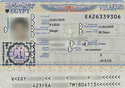 Visa égypte pour marocain résidant en france