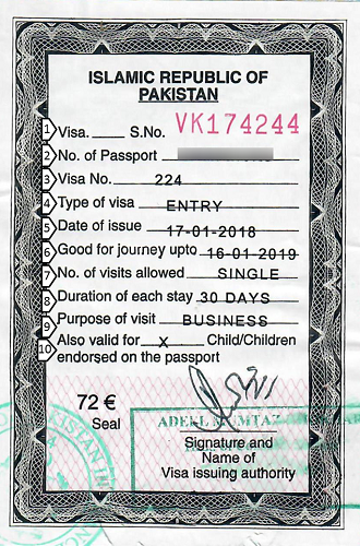 titre de voyage visa pakistan